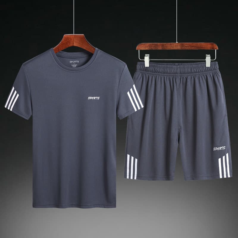 Summer trend set for students, breathable sports suit for gym, plus size, Korean style, for running 4