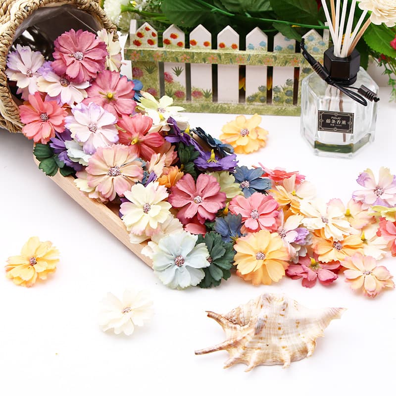Star Flower DIY simulation silk flower head home decoration wedding flower wall chest flower decorative headgear accessories 5