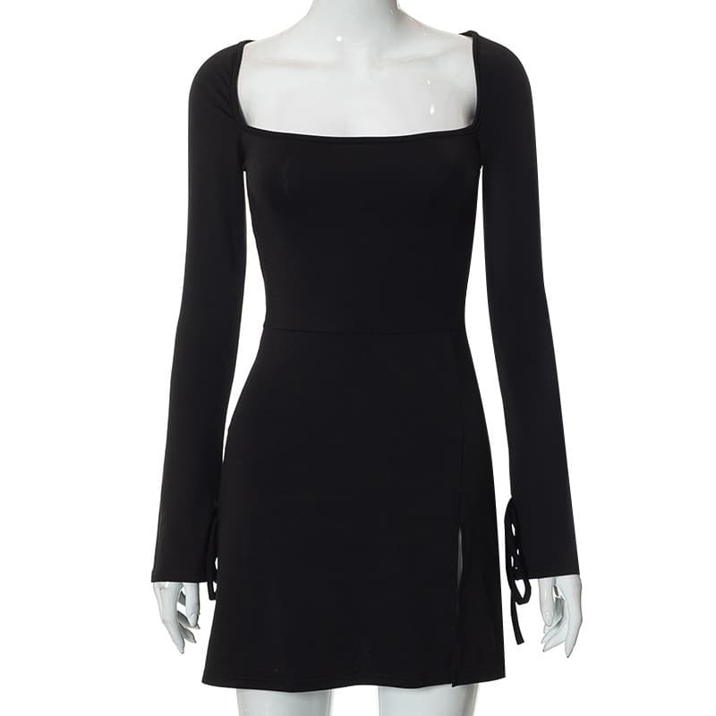 Long-sleeved slim-fitting French dress summer sexy evening dress платье 5