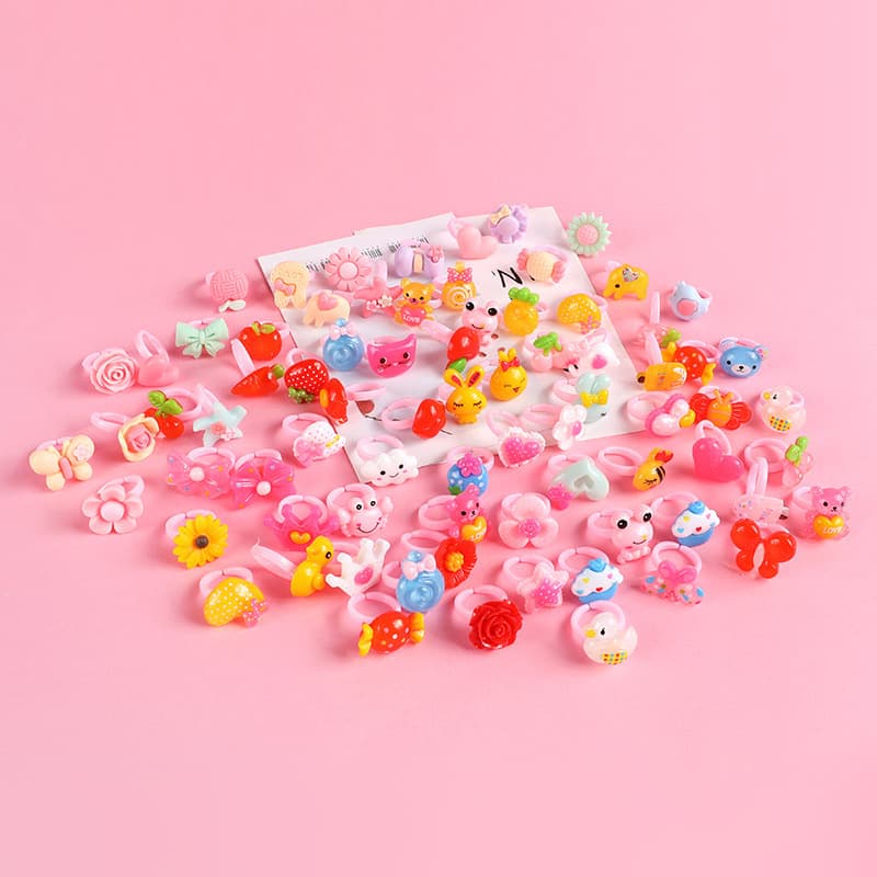 (Wholesale), cartoon children's fuchsia ring, adjustable jewelry for friend 3