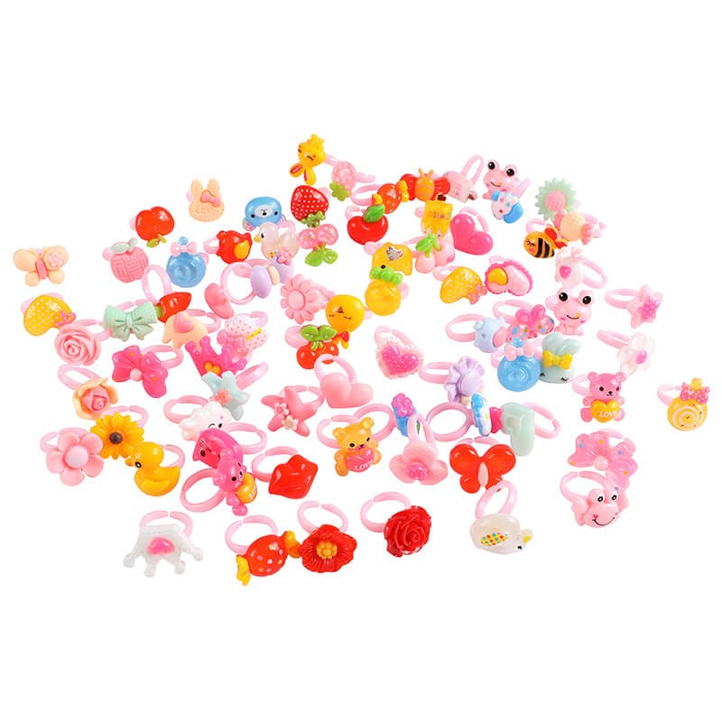 (Wholesale), cartoon children's fuchsia ring, adjustable jewelry for friend 5