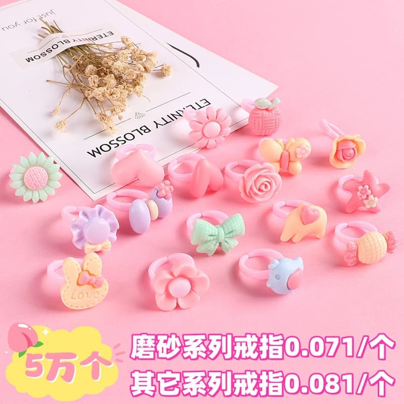 (Wholesale), cartoon children's fuchsia ring, adjustable jewelry for friend