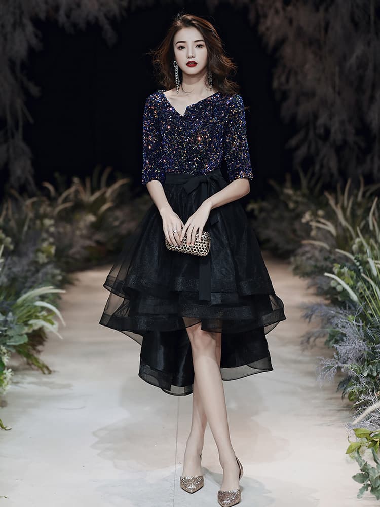 (Wholesale), black evening dress, elegant skirt, for teenagers, french style