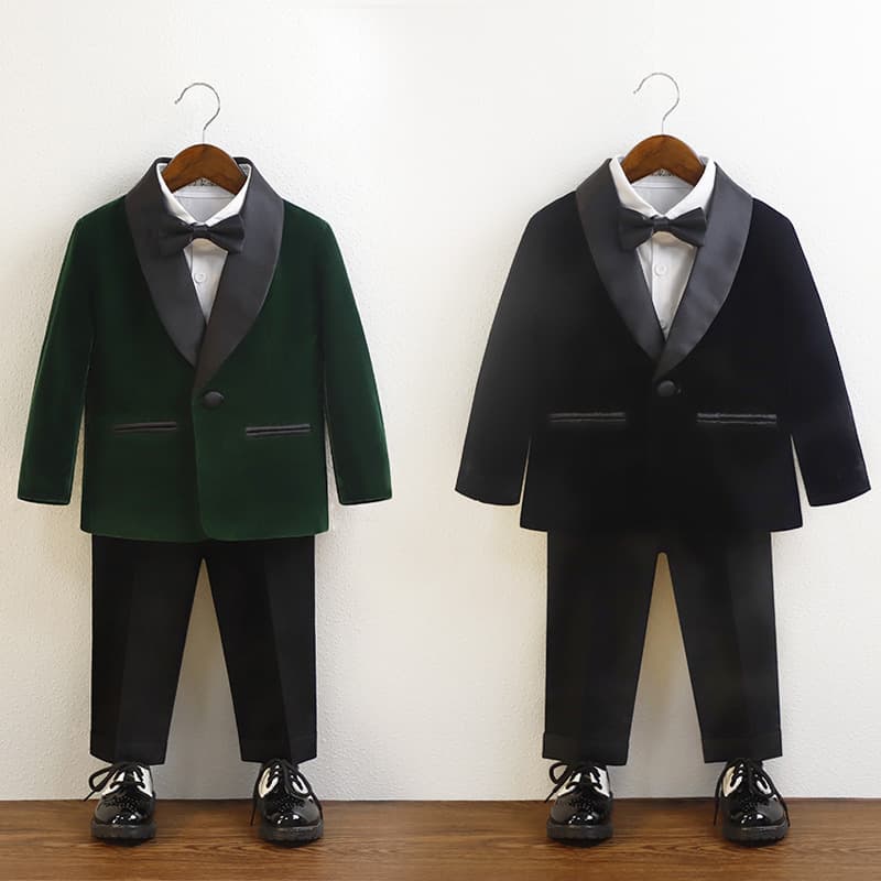 Flower boy costume, classic suit, dress, children's piano performance costume 3