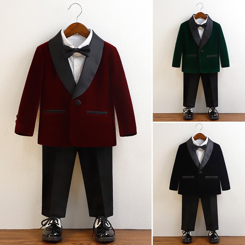 Flower boy costume, classic suit, dress, children's piano performance costume