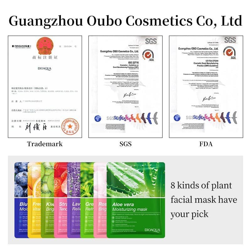 All English BIOAQUA Plant Fruit Facial mask Hydrating and moisturizing plant facial mask Cross-border foreign trade wholesale 3