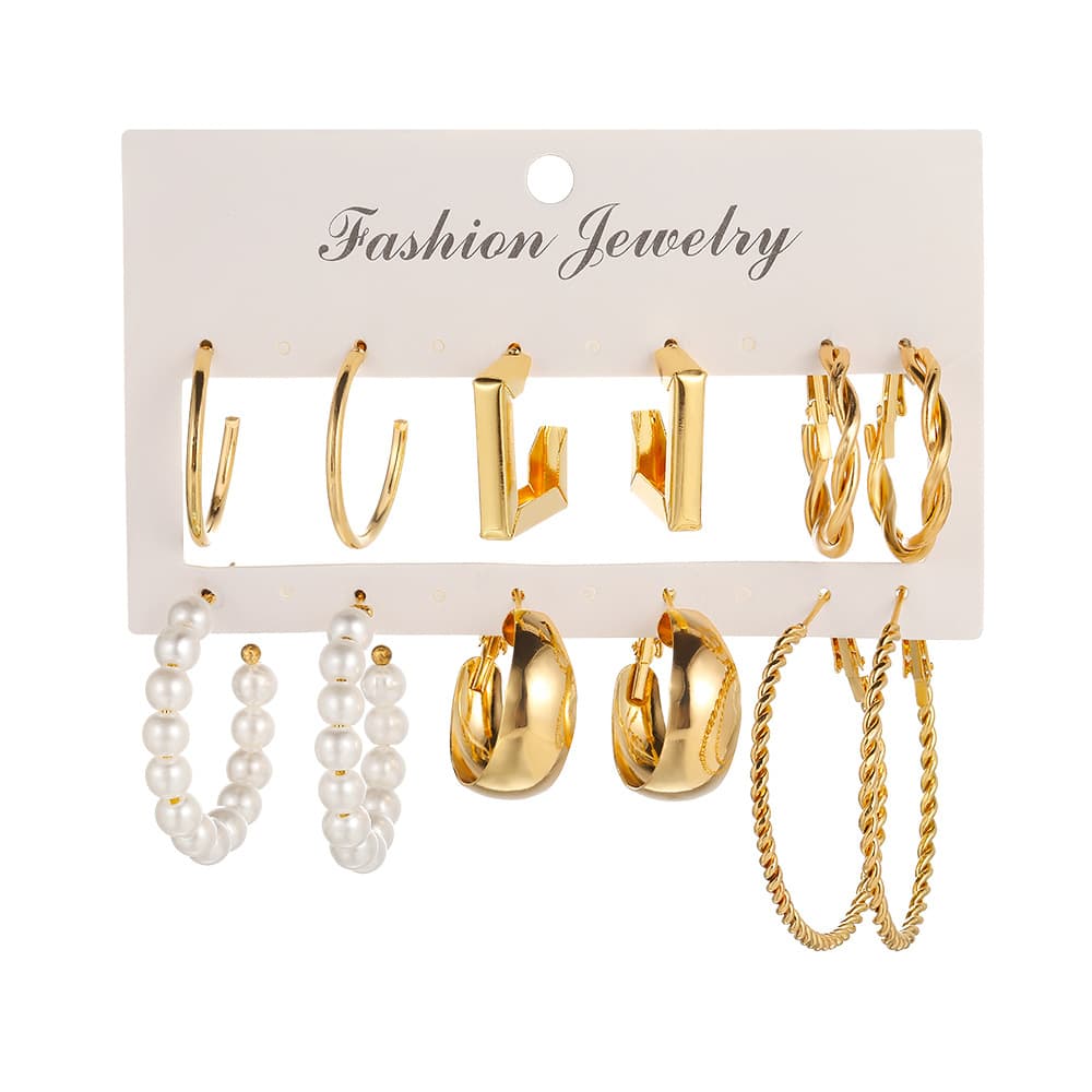 (Cross-border trading), square geometric earrings from pearl 4