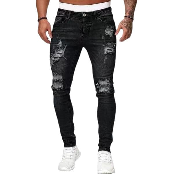 Quality denim trend jeans hip-hop style, Amazon, tight, slim fit 5
