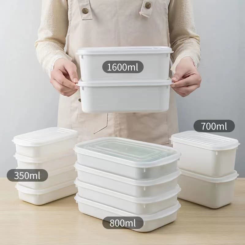 Japanese crisper food-grade refrigerator with vegetable, fruit and frozen meat storage kitchen storage box refrigerated and microwaveable 2