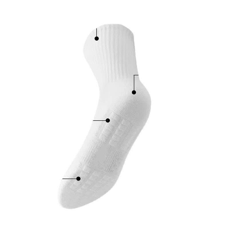 Winter fleece white sports basketball socks, mid-length 5