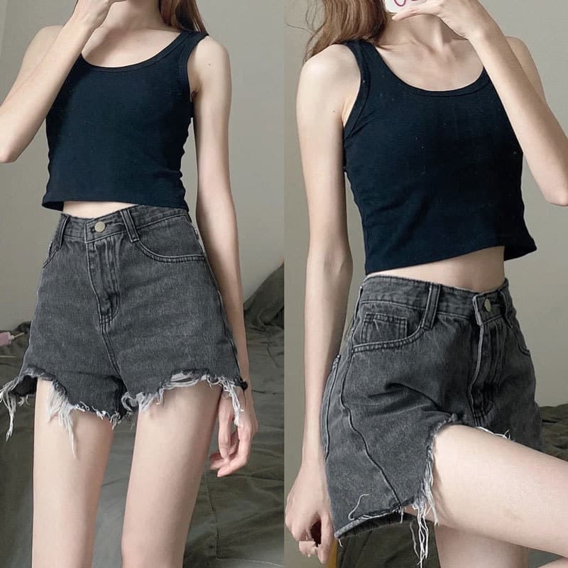 Tide, denim skirt, shorts, summer thin trousers, plus size, high waist, A-line 3