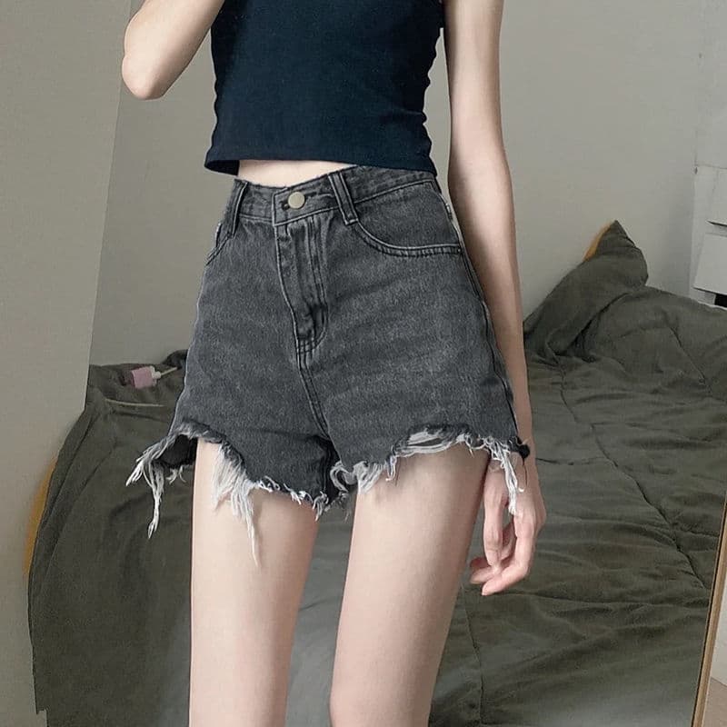 Tide, denim skirt, shorts, summer thin trousers, plus size, high waist, A-line