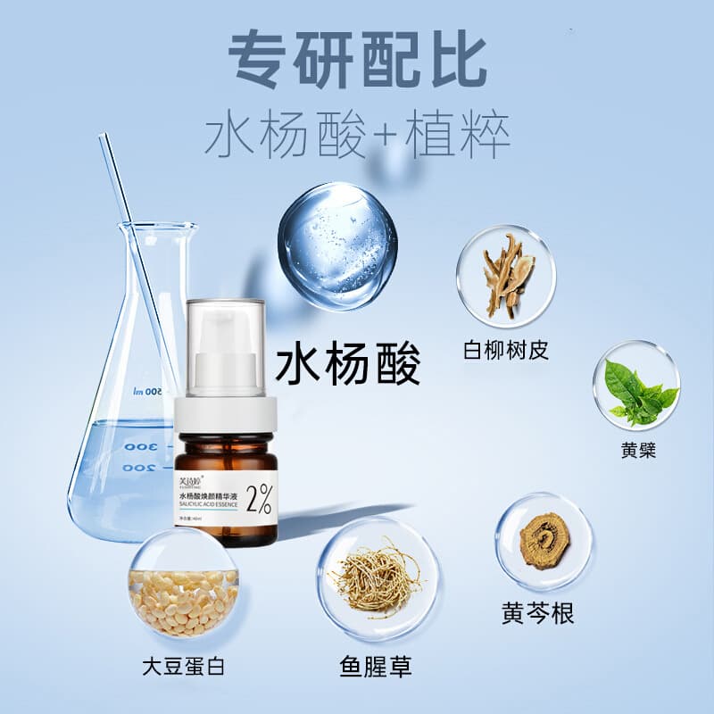 Serum with salicylic acid, moisturizing essence for face, shrinks pores, pore cleansing 2