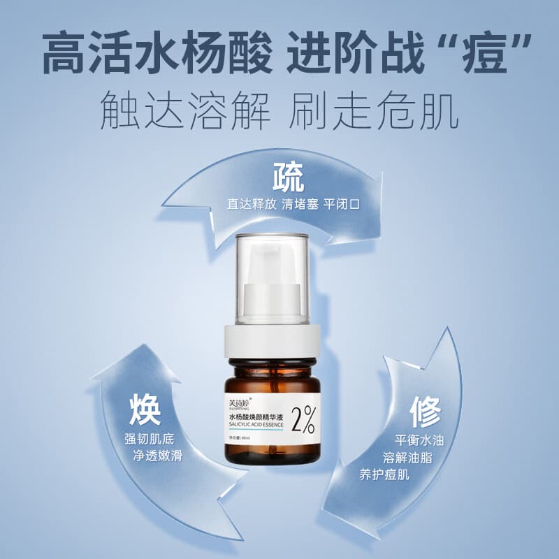 Serum with salicylic acid, moisturizing essence for face, shrinks pores, pore cleansing 4