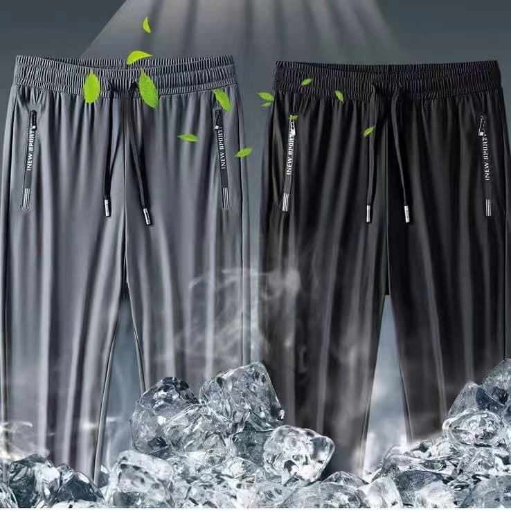 Men's summer thin silk quick dry trousers, plus size 3