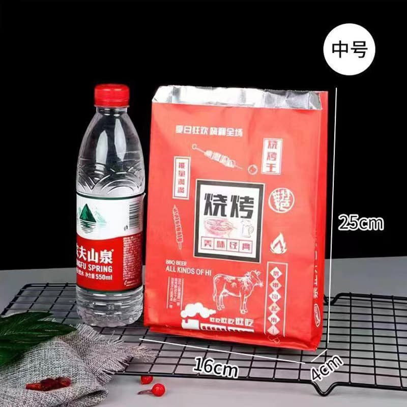 Barbecue tin foil bag string food oil -proof paper bag fried snack food food takeaway insulation aluminum foil bag 3
