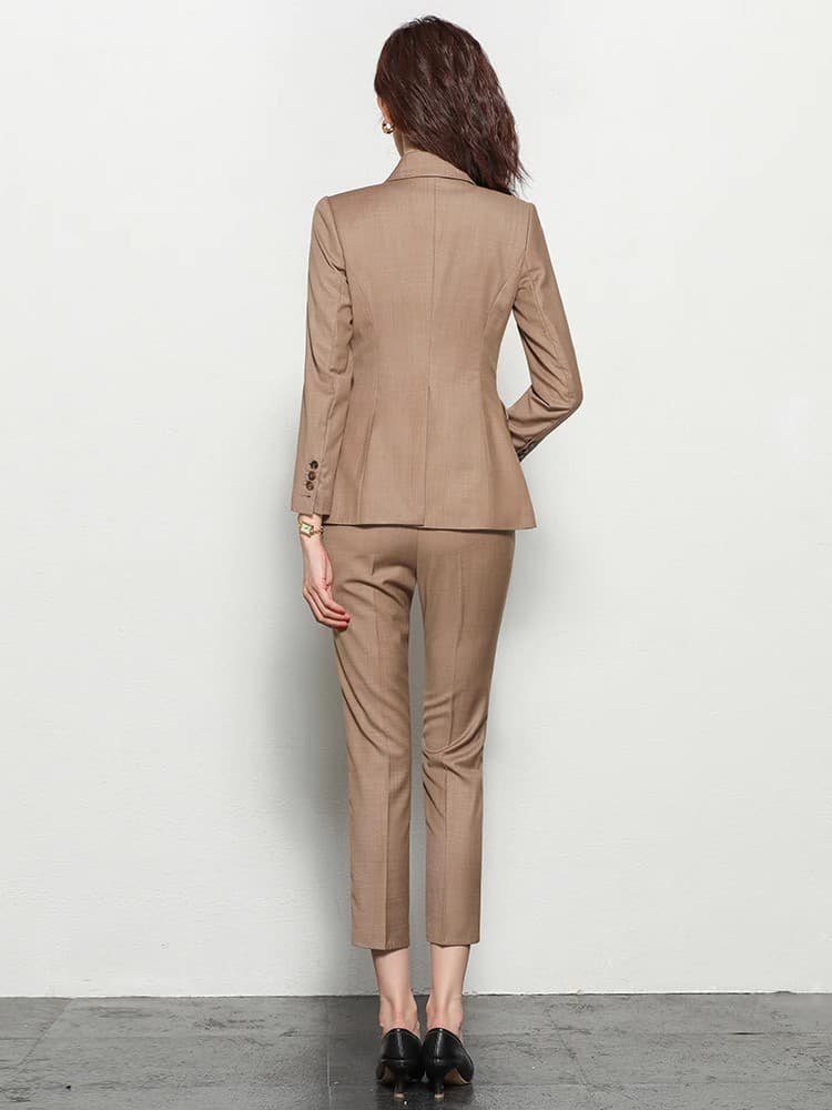 Professional set, classic suit jacket, fashionable elegant design vest for work, suitable for spring and autumn, bright catchy style, trend of season 5