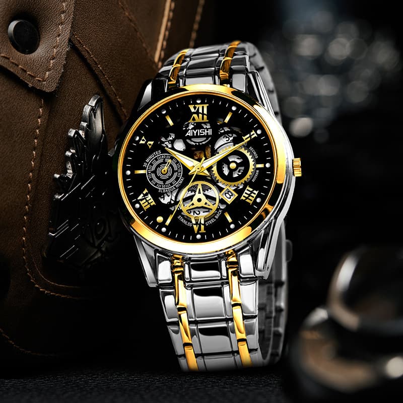 Men's watch, waterproof mechanical steel belt, quartz calendar, fully automatic 3