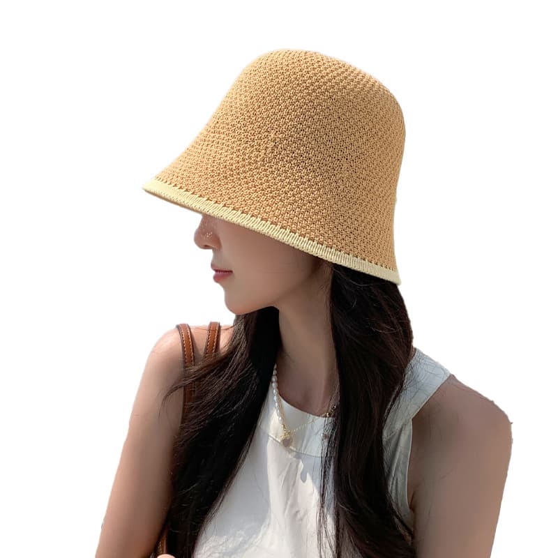 Breathable fashionable universal knitted summer sun hat, city style, UV protection, sun protection 5