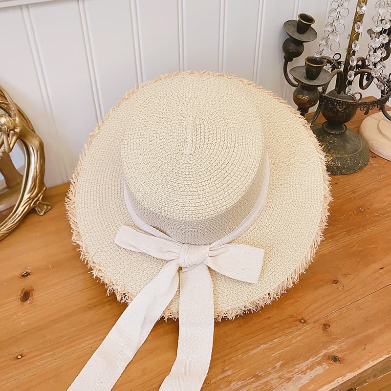 Straw summer beach hat solar-powered, sun protection 4