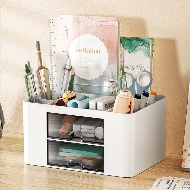 Table storage box, plastic makeup box, universal storage system for office