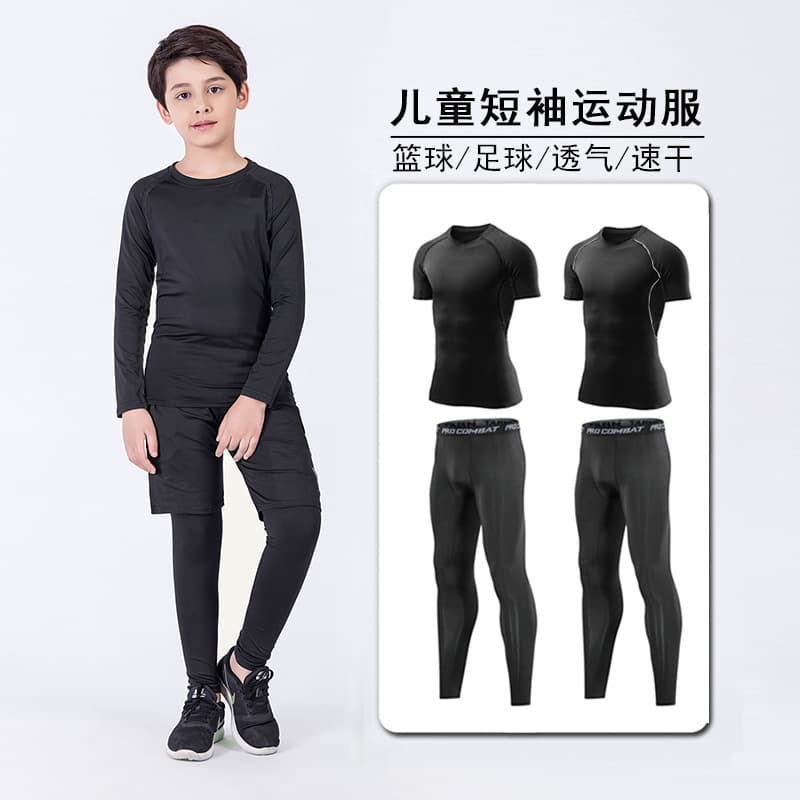(Cross-border trading), children's keep warm football set for training, sports quick dry base long-sleeve, tight 3