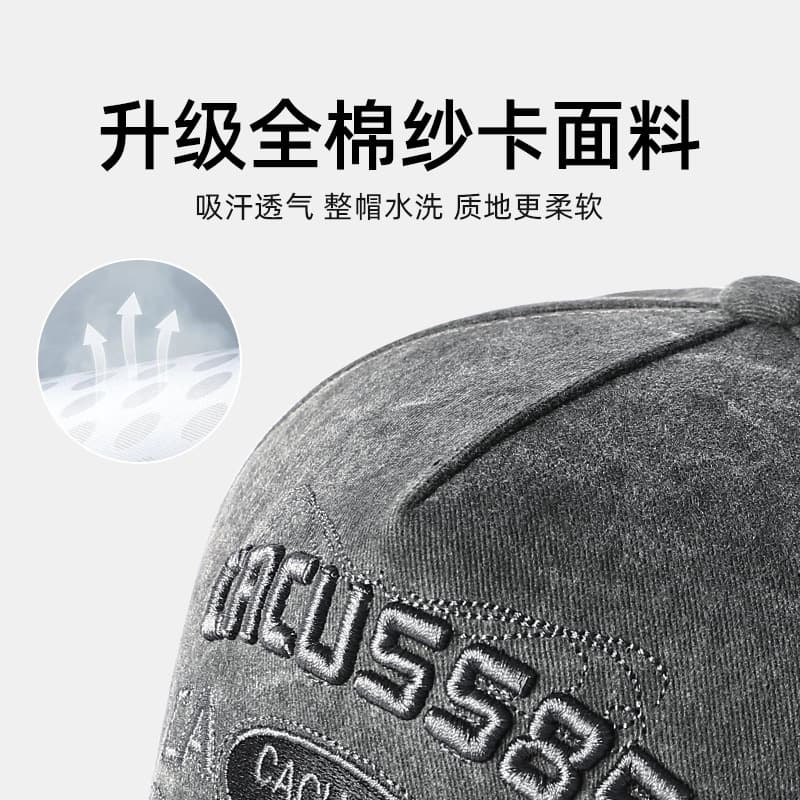 Summer cotton baseball cap, breathable travel hat 3