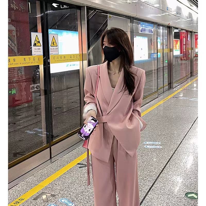 Classic suit jacket, professional set for leisure, suitable for spring and autumn, oversize, high-quality style 3