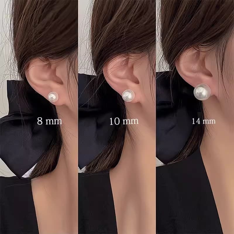 Universal earrings from pearl, silver 925 sample, simple and elegant design, light luxury style, high-quality style