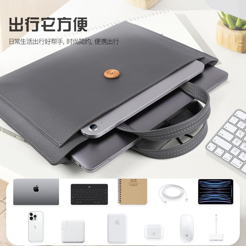 Capacious laptop for documents, purse, liner, 14 inch 3