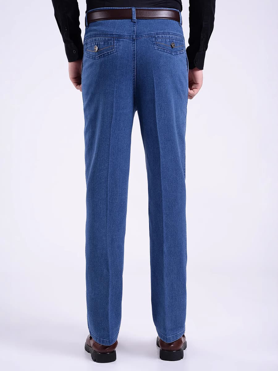 (Cross-border trading), jeans, denim trousers, high waist, for middle age, loose straight fit 4