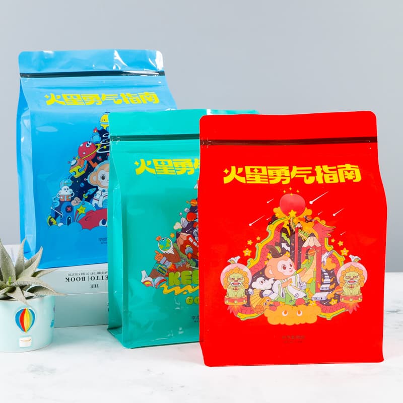 Vacuum aluminum foil food packaging bag printing independent snack tea seal bag easy to tear cat litter eight-side seal bag customization 3