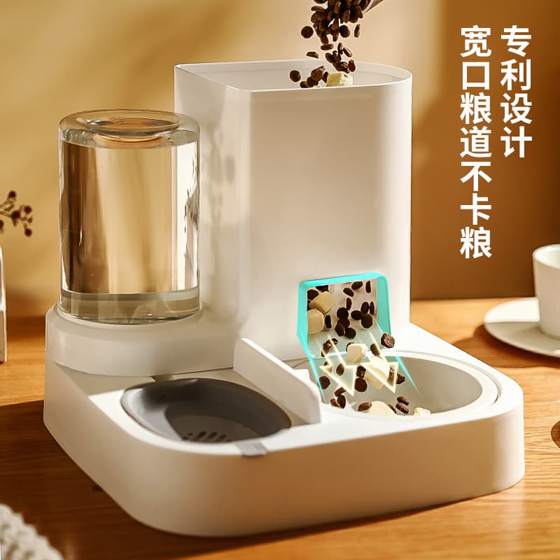 New cats automatically drink water to feed the water heater, dog bowl cat bowl, drink water, feed the two -in -one cat bowl Jimbei 2