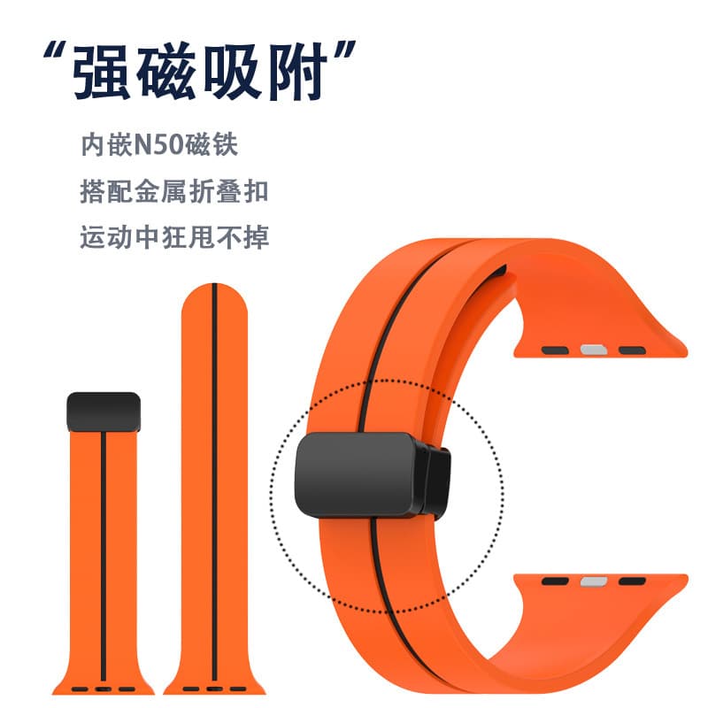 Two-color silicone magnetic watch strap 3