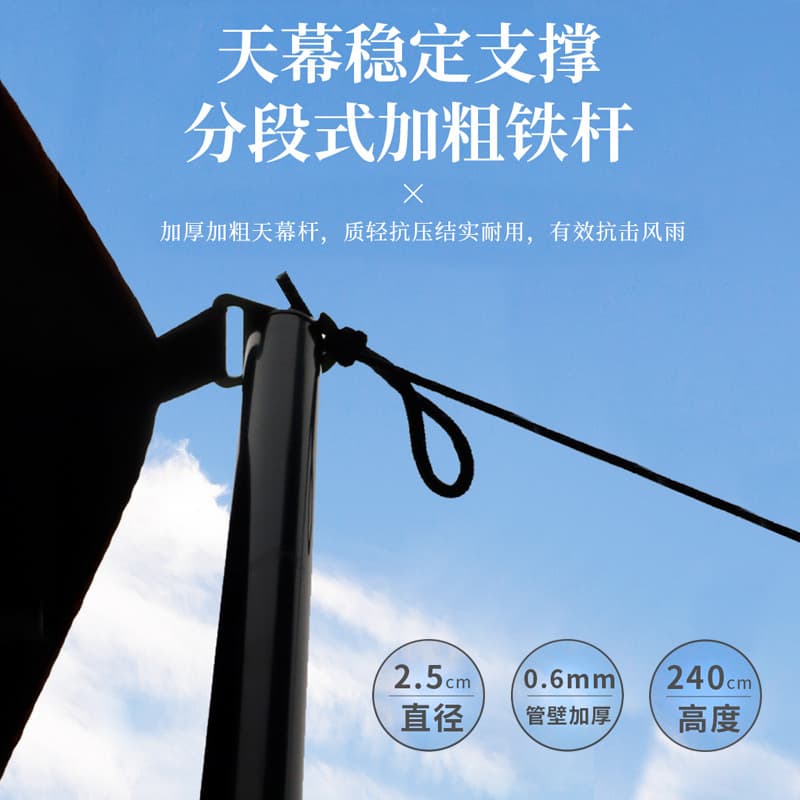 Canopy, travel hexagonal tent for camping, equipment, increased thickness, sun protection 2
