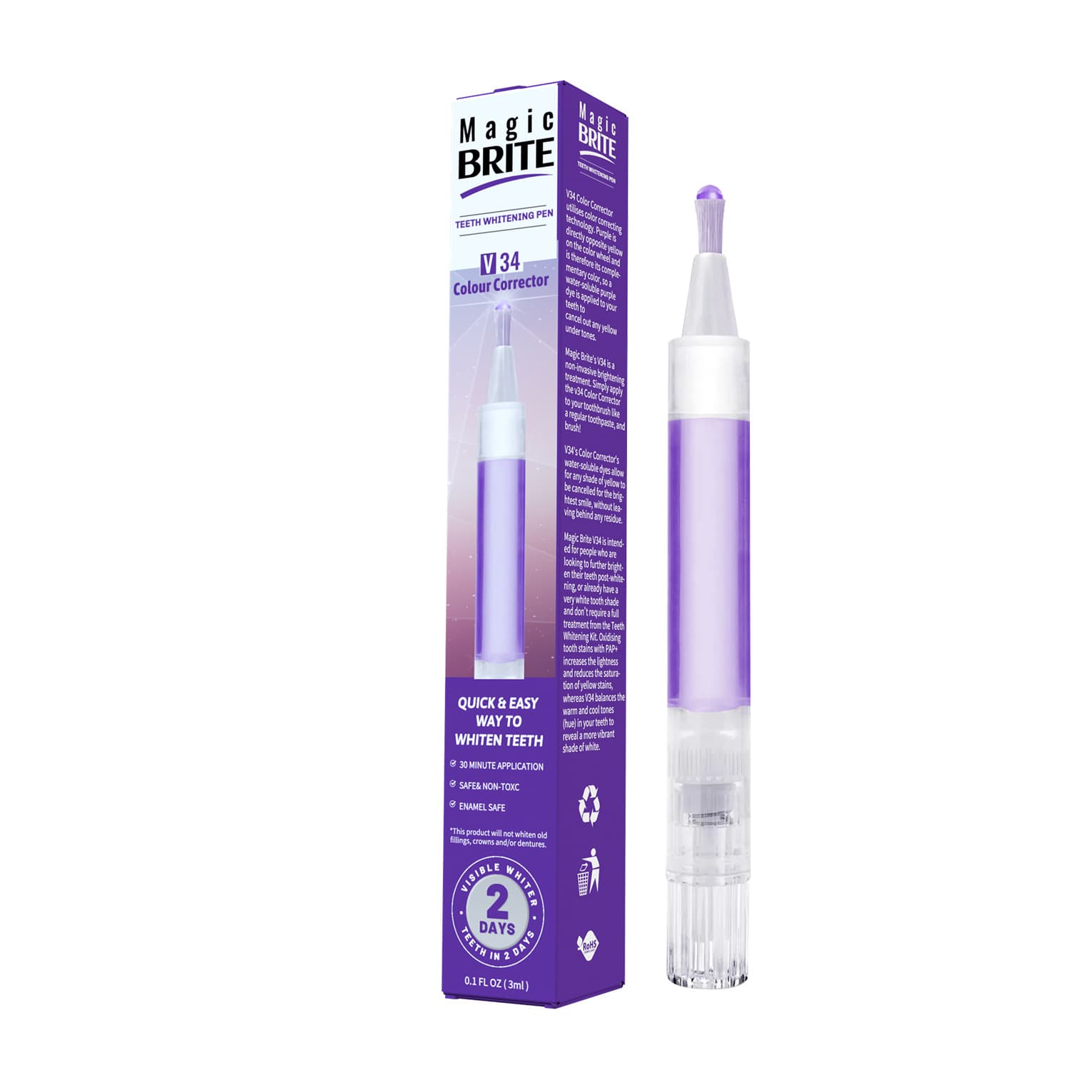 Cross -border V34 Purple Polysmal Meeting White Teeth Cleaning tooth Staines and Prevention Settlement Oral Care 3
