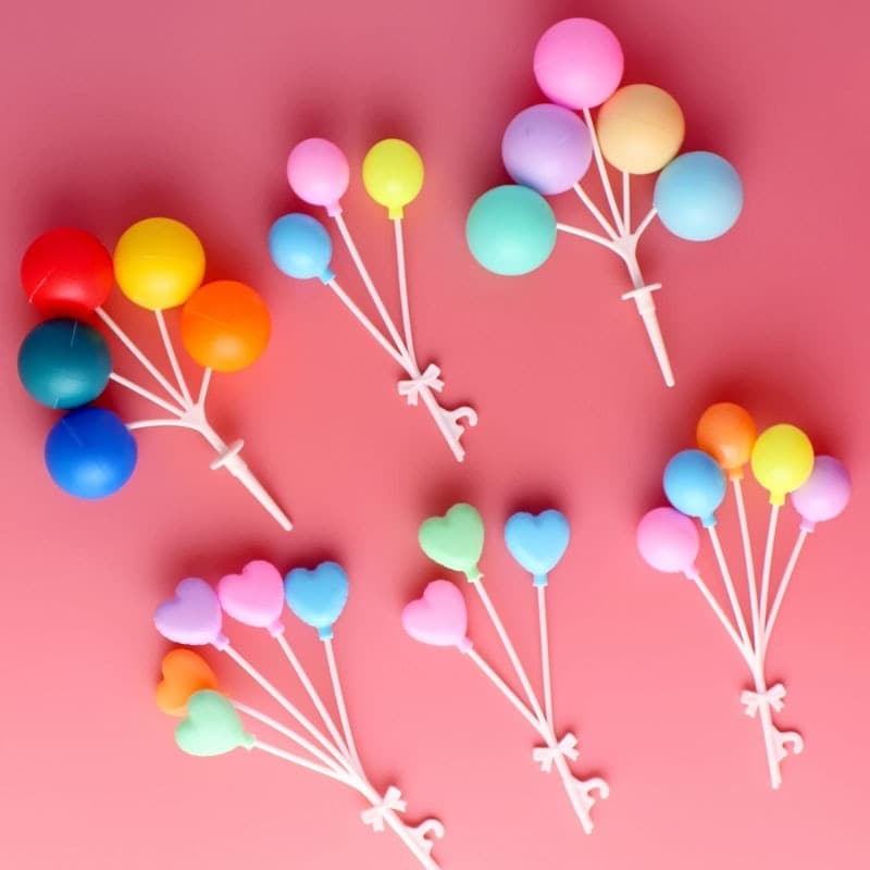 Cake decoration ins style plastic balloon baking love color handmade multi-head balloon string holiday plug-in DIY