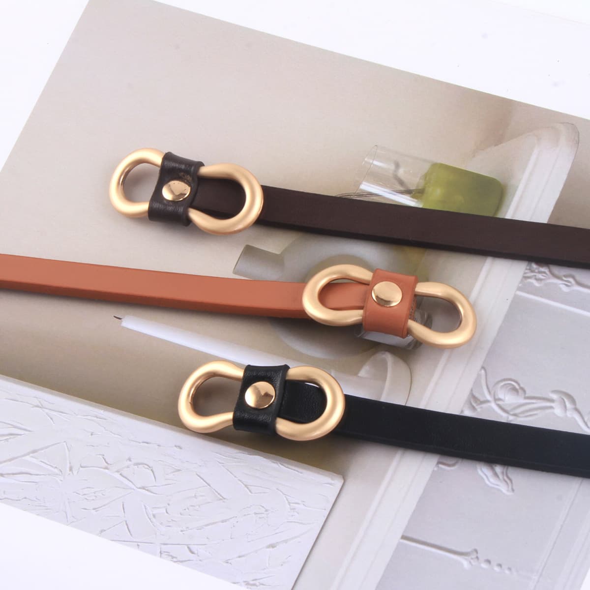 Belt, skirt, woolen dress, high-quality style, Korean style 2
