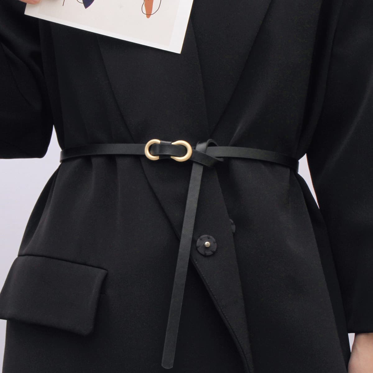Belt, skirt, woolen dress, high-quality style, Korean style 4
