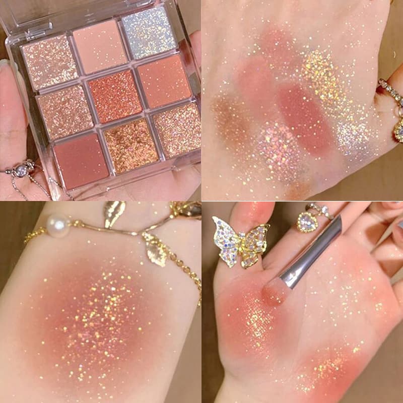 Transparent nail sequins, matte eyeshadow palette, earth tones 2