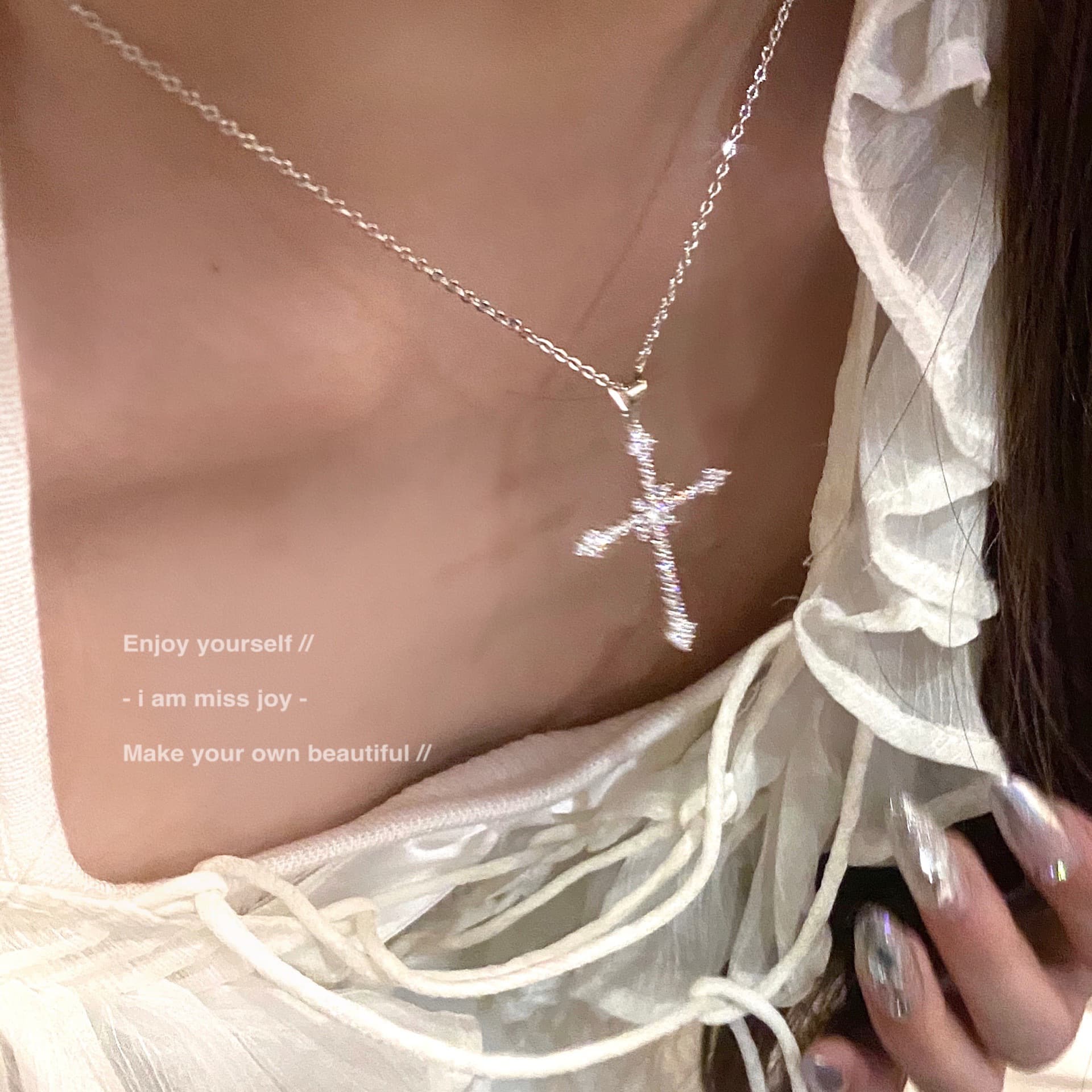 Necklace, pendant with zircon, high-end 4