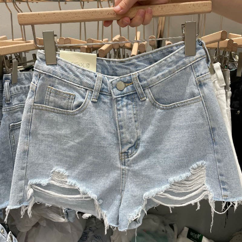 Denim skirt, shorts, brand trousers, internet celebrity, plus size, Korean style, A-line 3