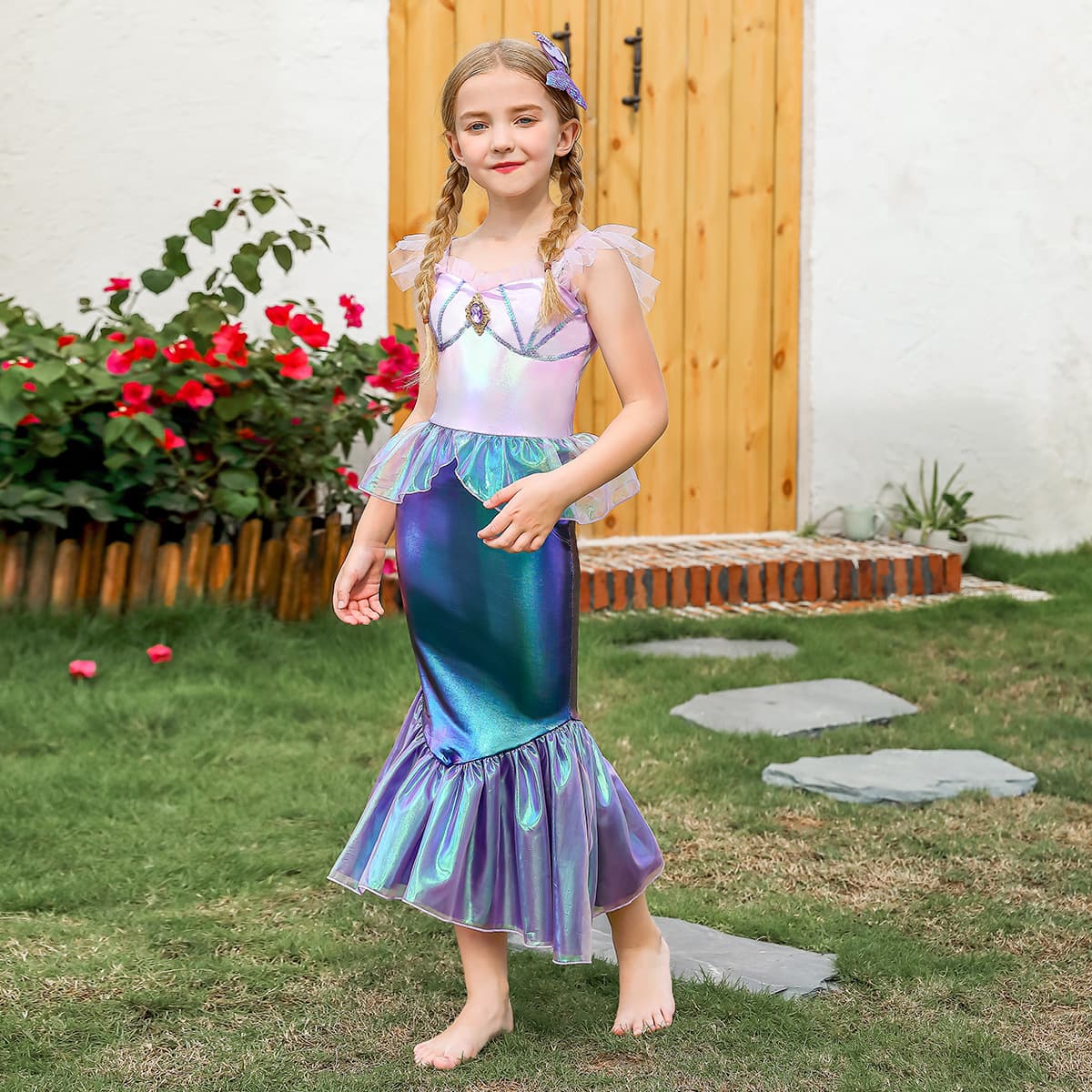 Children's brand small princess costume, dress with sleeves