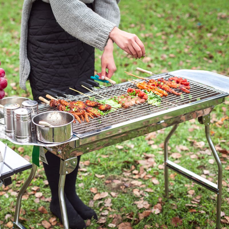 Barbecue rack Large barbecue oven outdoor stainless steel barbecue rack BBQ portable folding barbecue rack home carbon grill