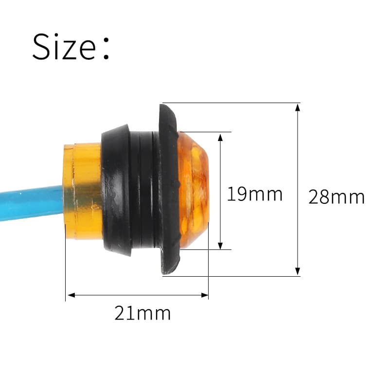 3SMD LED Truck Side Indicator Light - 5 Color Round Signal Lamp 3