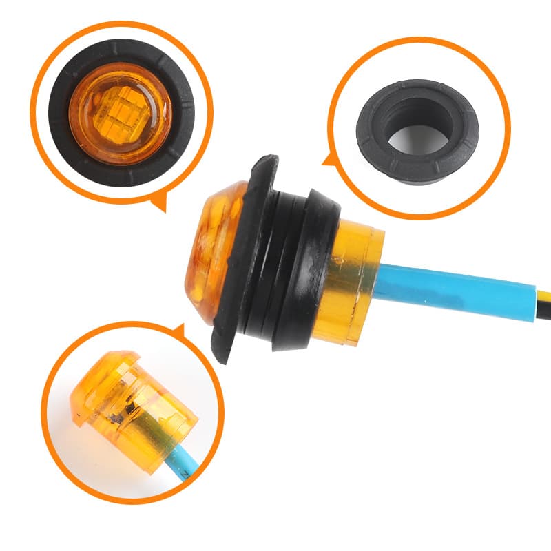 3SMD LED Truck Side Indicator Light - 5 Color Round Signal Lamp 5