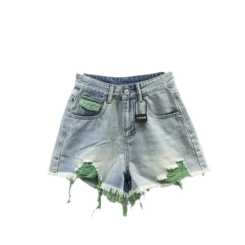 Denim skirt, shorts, summer fitted trousers, high waist, A-line 5