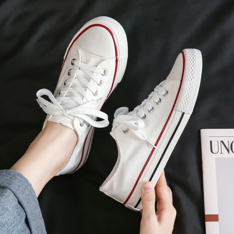 Low cloth espadrilles for men and women, trend retro sneakers for leisure for students with shoelaces, Korean style 4