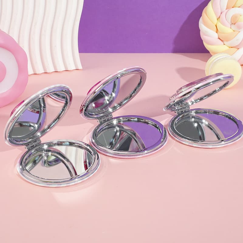 Berry Li Bear PU Round Sand Mirror Purple Star Rabbit Strawberry Party Portable Portable Fold Folding Small Mirror 3
