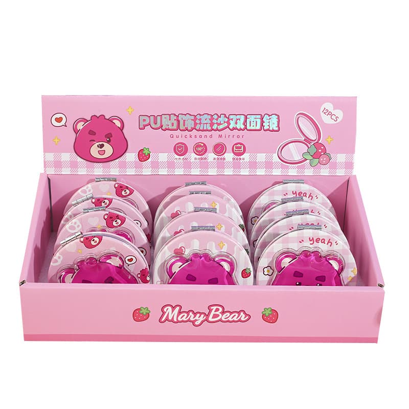 Berry Li Bear PU Round Sand Mirror Purple Star Rabbit Strawberry Party Portable Portable Fold Folding Small Mirror 5
